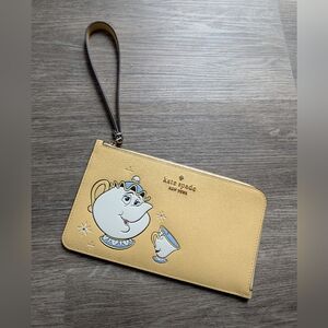Kate Spade Yellow Wristlet with Teapot Design